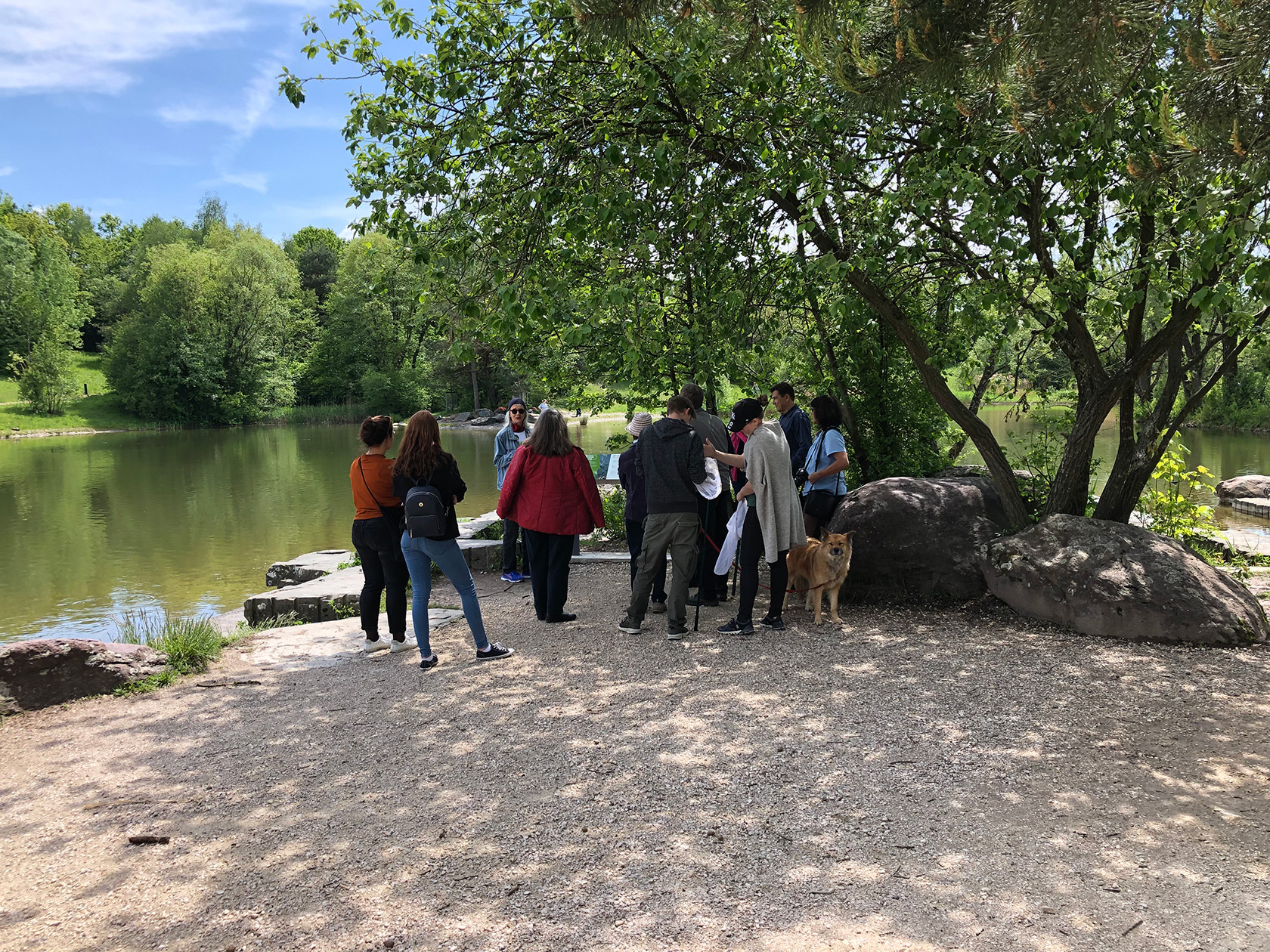 Group taking part in a guided tour around Irchel Nature Park