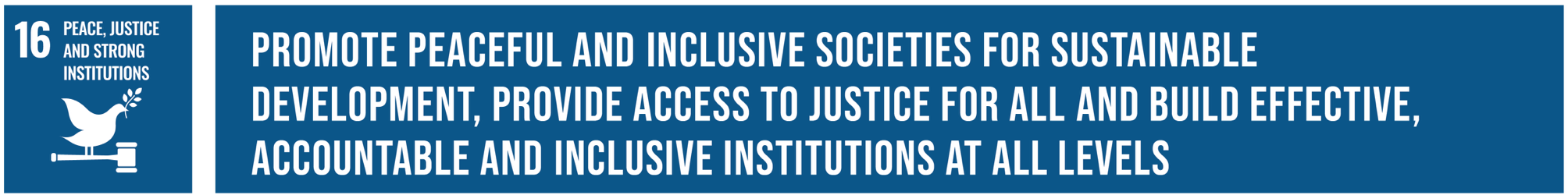 Sustainability Goal 16: Peace, justice and strong institutions