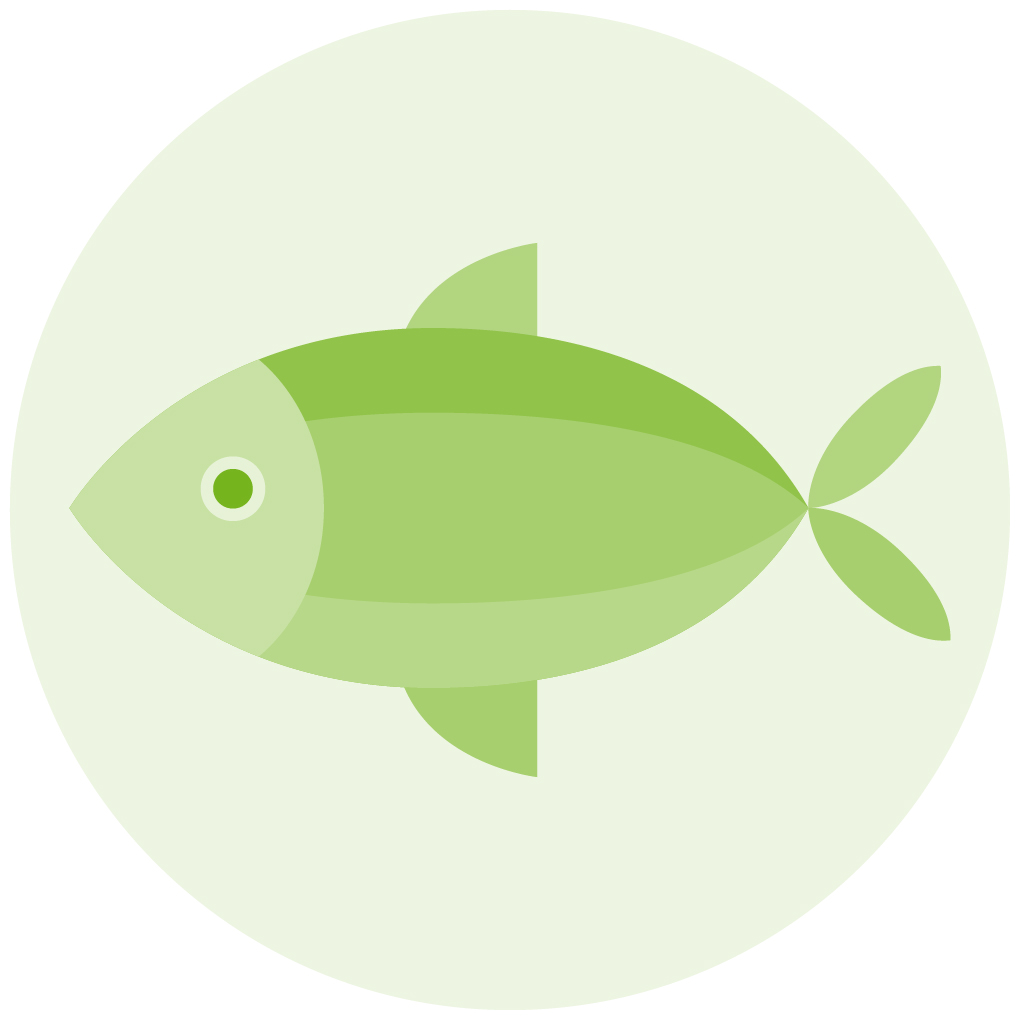 Grünes Icon eines Fisches