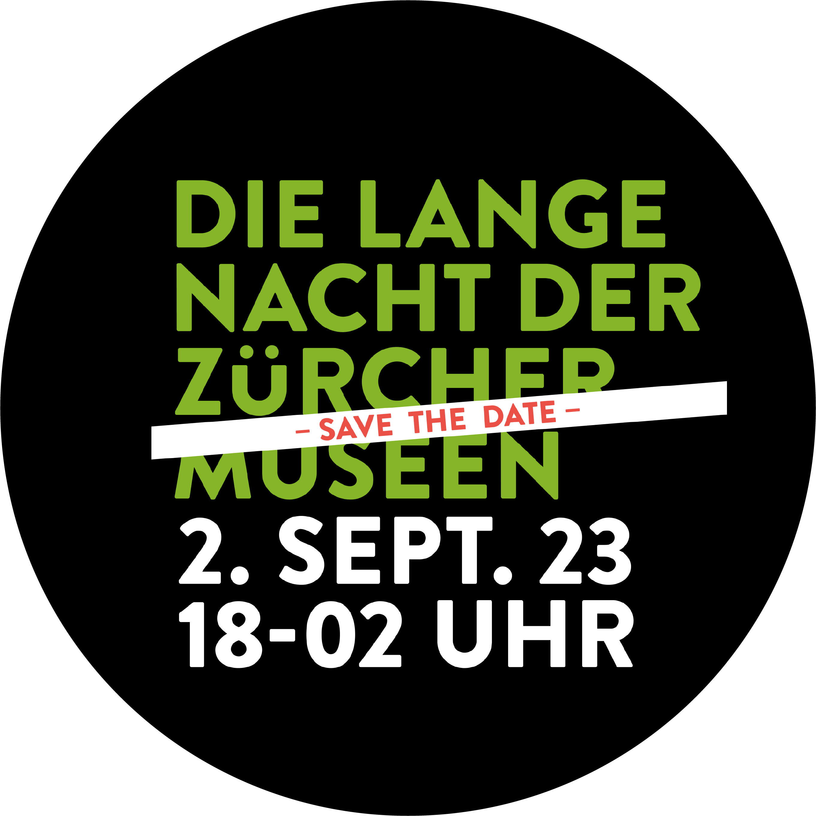 Save the date - Die Lange Nacht der Zürcher Museen findet am 2. September 2023 von 18 bis 2 Uhr statt